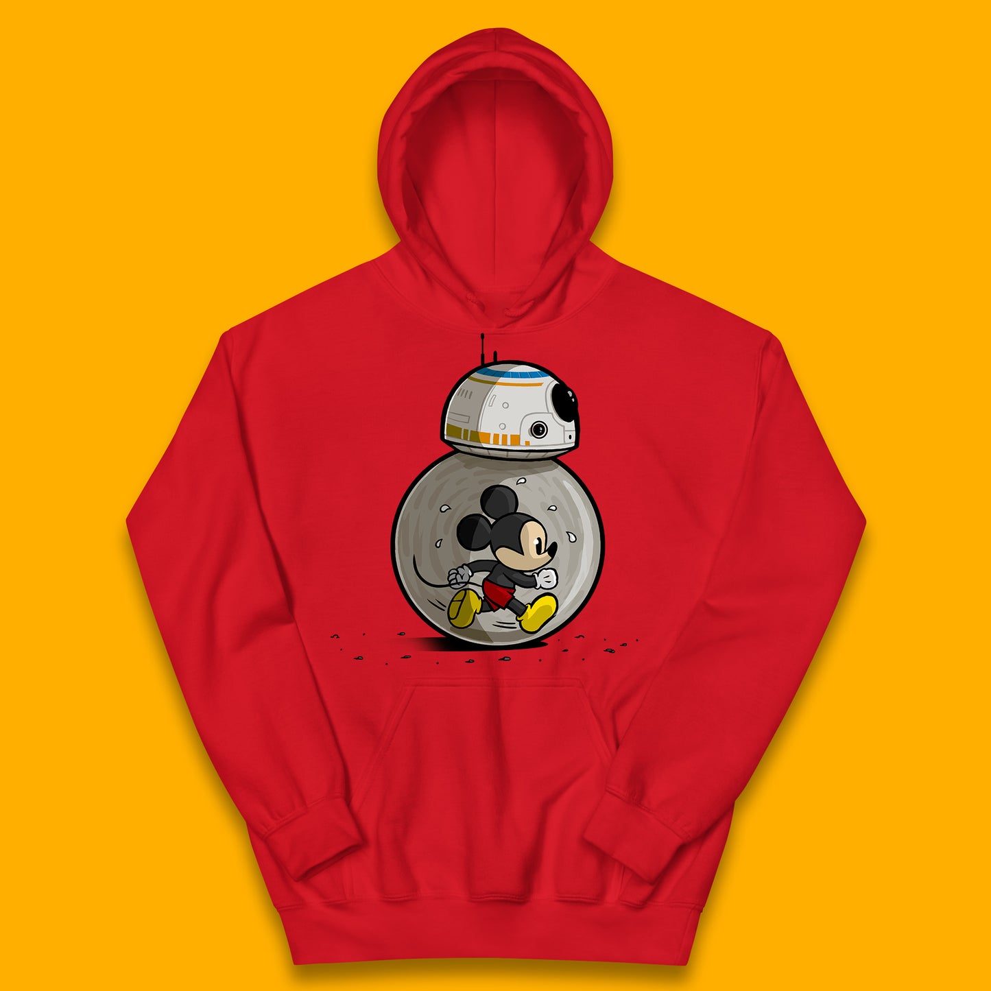 Disney Mickey Mouse BB-8 Funny Star Wars BB8 Running Mickey Disney Trip Star Wars 46th Anniversary Kids Hoodie