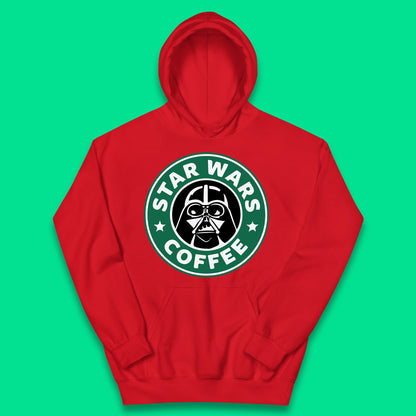 Sci-fi Action Adventure Movie Character Darth Vader Star Wars Coffee Starbucks Coffee Spoof Star Wars 46th Anniversary Kids Hoodie