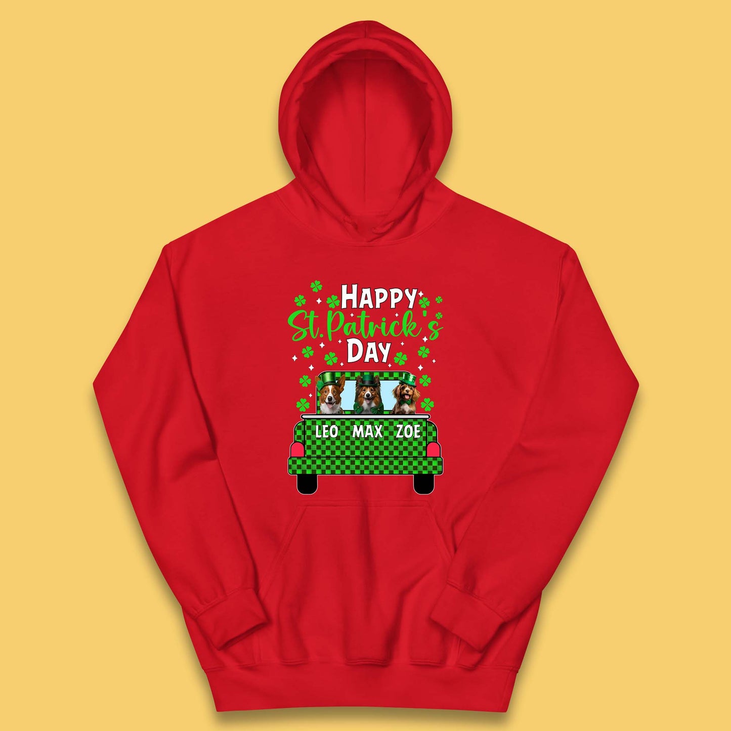 Personalised Dog St. Patrick's Day Kids Hoodie