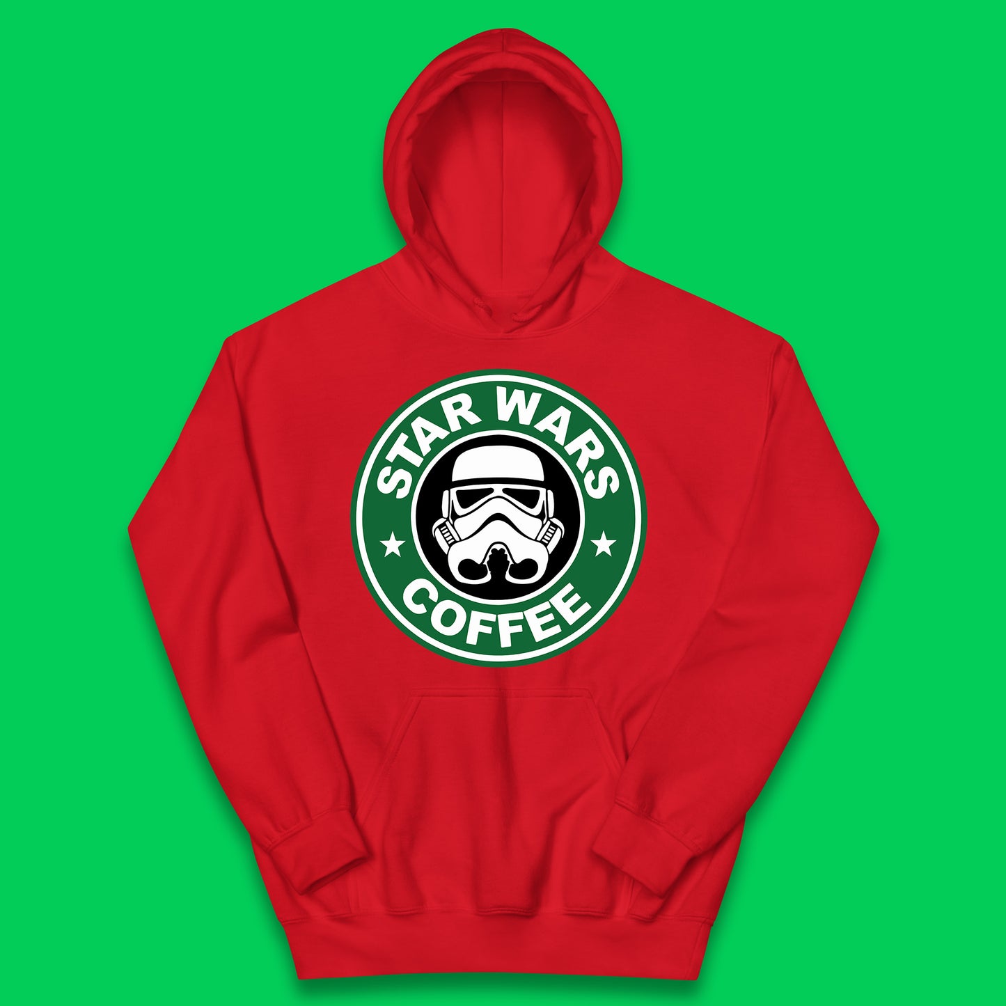 Star Wars Coffee Stormtrooper Sci-fi Action Adventure Movie Character Starbucks Coffee Spoof Star Wars 46th Anniversary Kids Hoodie