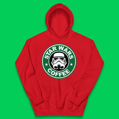 Star Wars Coffee Stormtrooper Sci-fi Action Adventure Movie Character Starbucks Coffee Spoof Star Wars 46th Anniversary Kids Hoodie