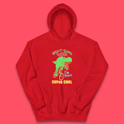 Dinosaur Riding Bicycle Kids Hoodie