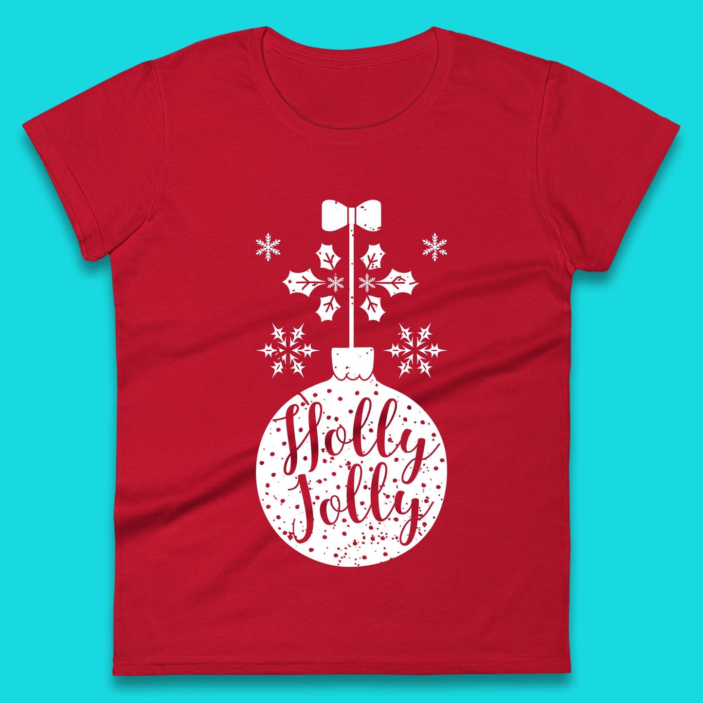 holly jolly christmas womens t shirt