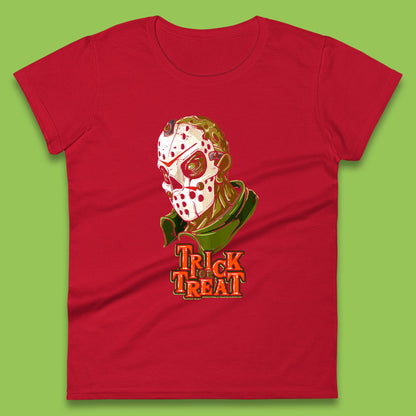 Halloween Trick Or Treat Jason Voorhees Face Mask Horror Movie Character Womens Tee Top