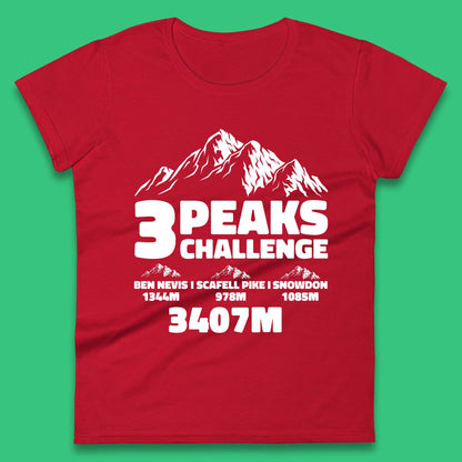 3 Peaks Challenge Hiking Womens T Shirt