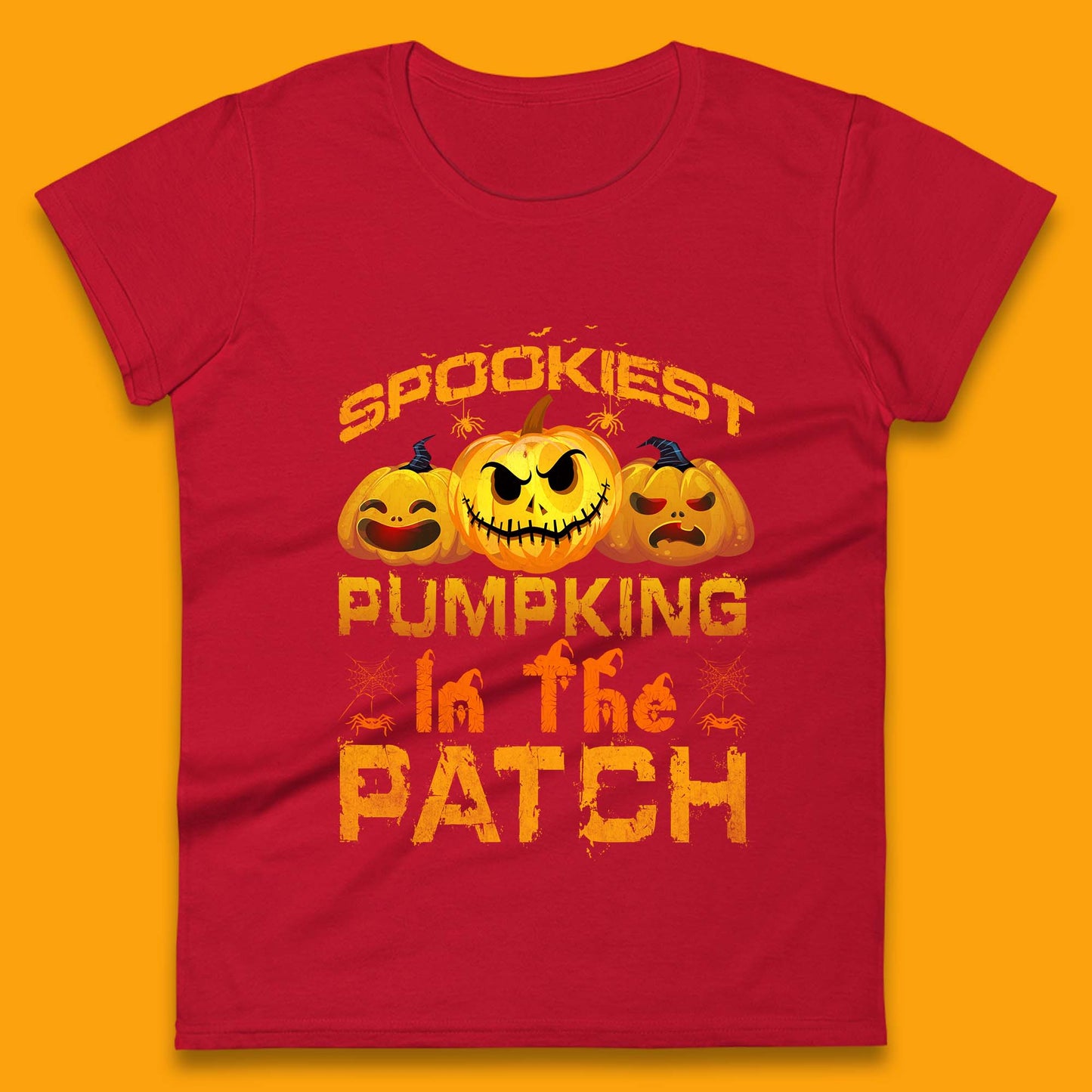 Spookiest Pumpkin In The Patch Spooky Season Happy Halloween Womens Tee Top