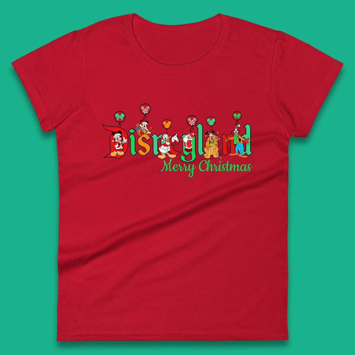 disneyland merry christmas disney mickey and friends womens t shirt