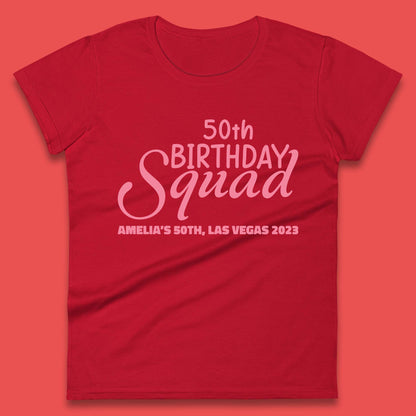 Personalised Birthday Squad Custom Birthday Year Your Name City And Year Birthday Party Womens Tee Top