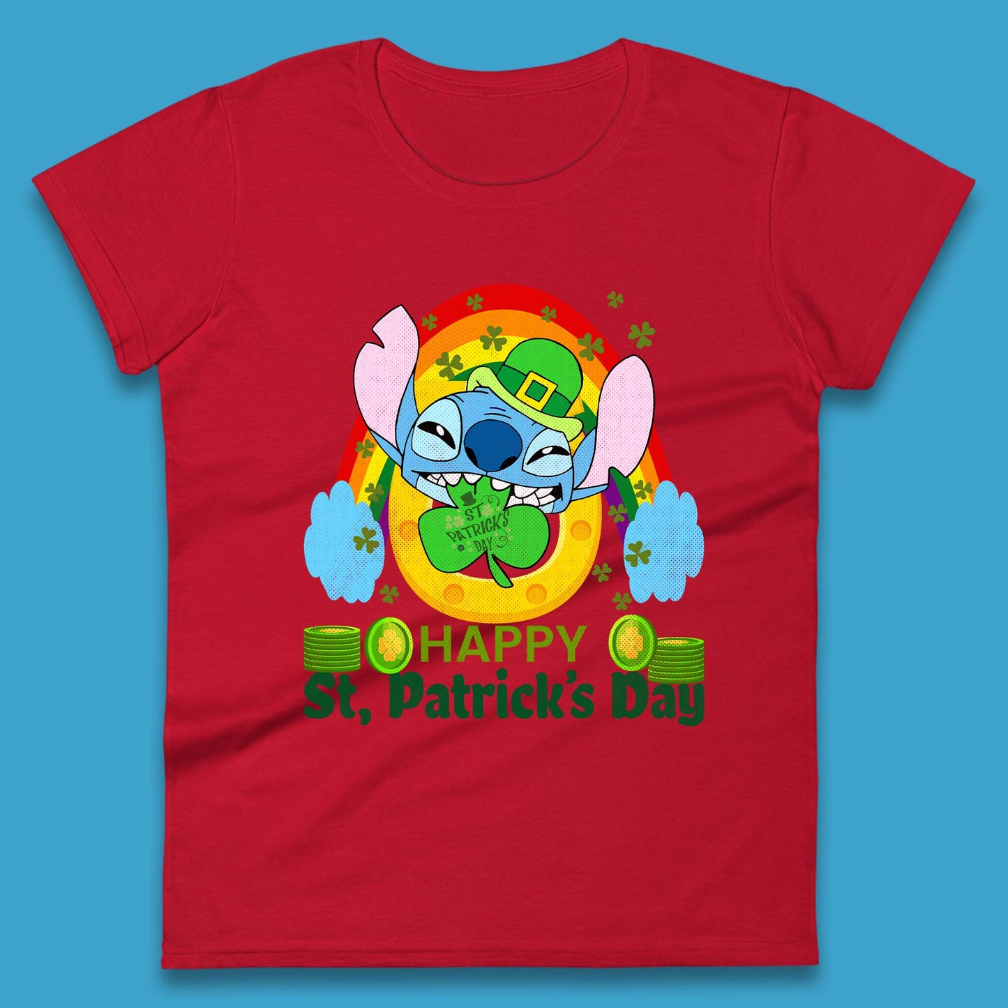 St. Patrick's Day Stitch Womens T-Shirt