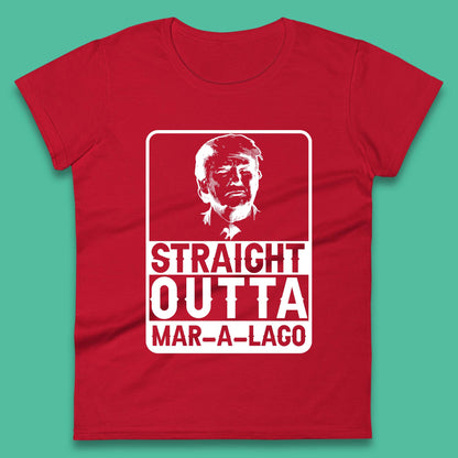 Donald Trump Straight Outta Mar-A-Lago USA Mugshot President Elections 2024 Womens Tee Top