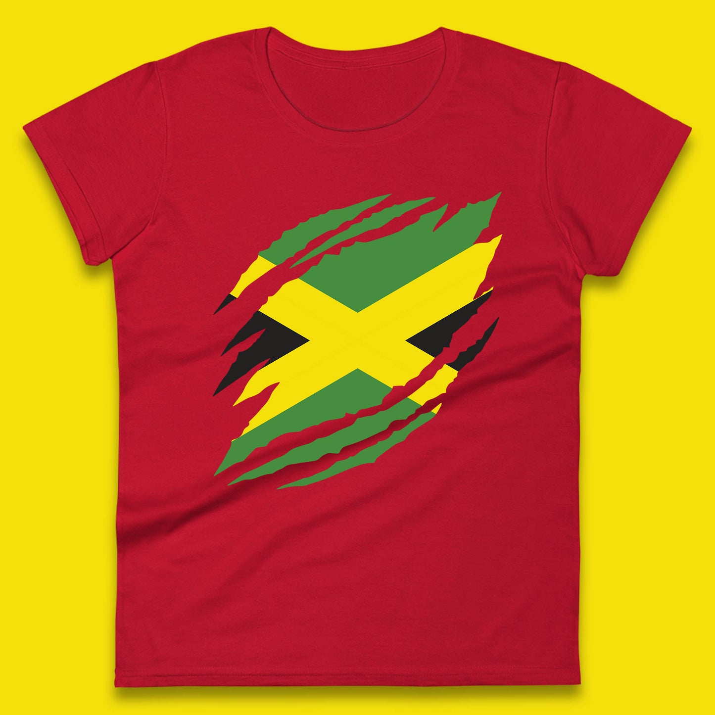 Distressed Jamaica Flag Jamaica Flag Caribbean Islander Sun Marley Kingston Jamaican Pride Patriotism Womens Tee Top