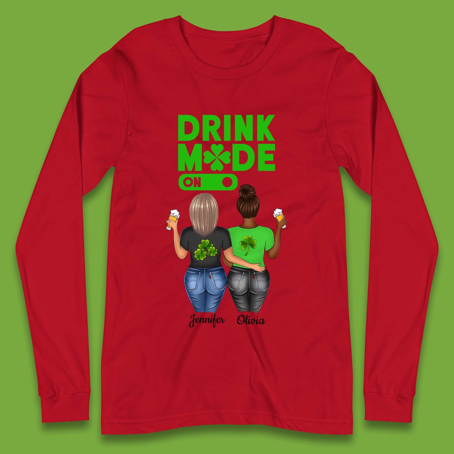 Personalised Drink Mode On Long Sleeve T-Shirt