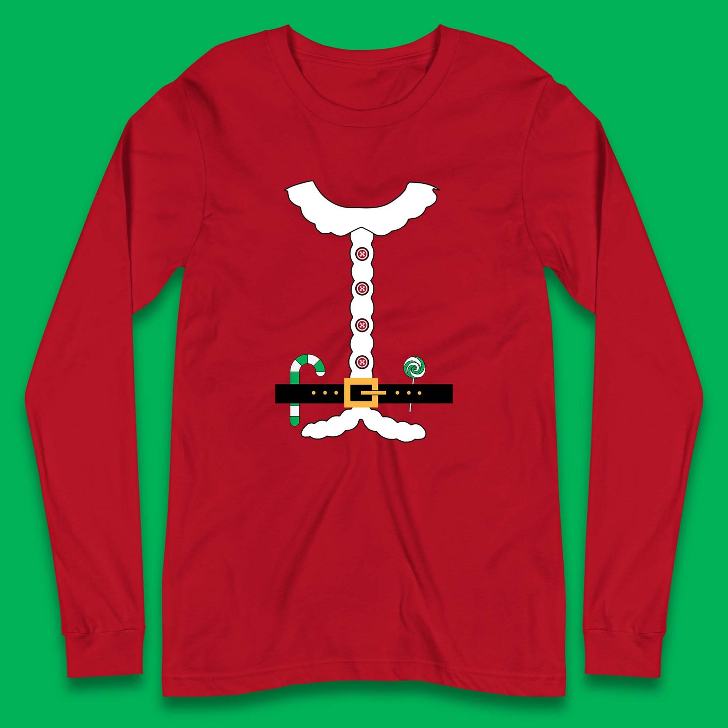 santa claus costume long sleeve t shirt