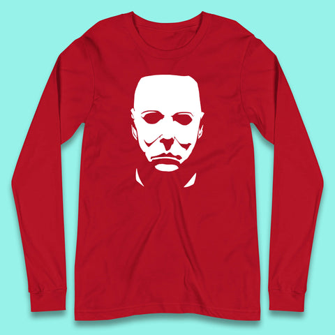 Michael Myers Face Mask Halloween Michael Myers Horror Movie Character Long Sleeve T Shirt