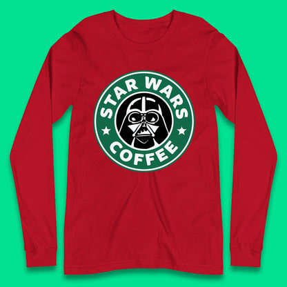 Sci-fi Action Adventure Movie Character Darth Vader Star Wars Coffee Starbucks Coffee Spoof Star Wars 46th Anniversary Long Sleeve T Shirt