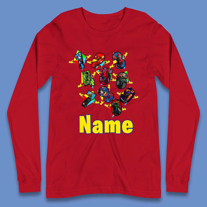 Personalised Number Day Superheroes Superheroes Long Sleeve T-Shirt