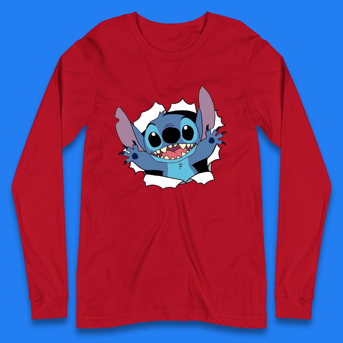 Disney Lilo And Stitch Hello Cartoon Character Ohana Stitch Lover Disneyland Vacation Trip Disney World Long Sleeve T Shirt