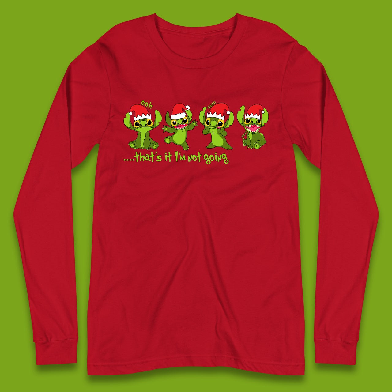 Grinch Stitch Christmas Long Sleeve T-Shirt