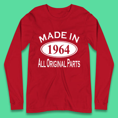 Made In 1964 All Original Parts Vintage Retro 59th Birthday Funny 59 Years Old Birthday Gift Long Sleeve T Shirt