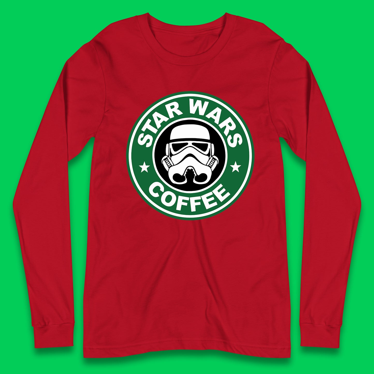 Star Wars Coffee Stormtrooper Sci-fi Action Adventure Movie Character Starbucks Coffee Spoof Star Wars 46th Anniversary Long Sleeve T Shirt