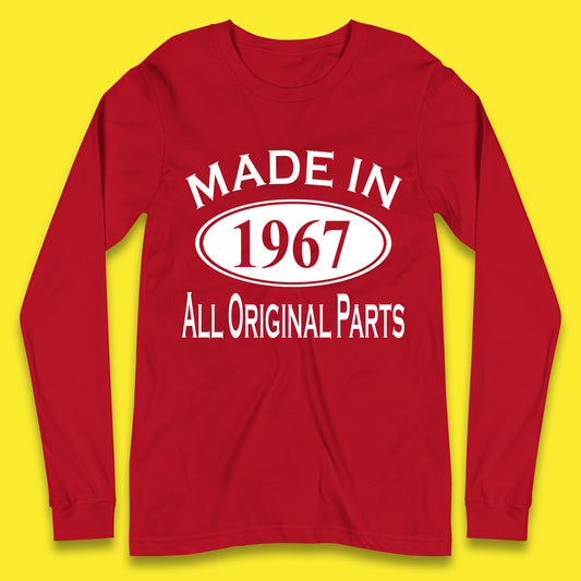 Made In 1967 All Original Parts Vintage Retro 56th Birthday Funny 56 Years Old Birthday Gift Long Sleeve T Shirt