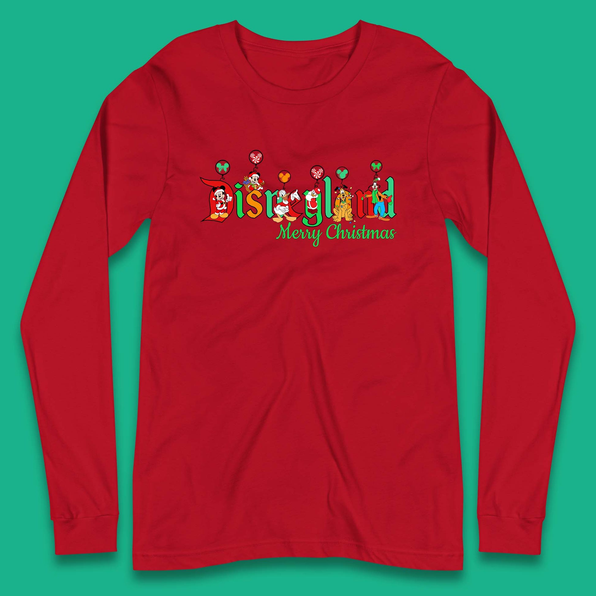 disneyland merry christmas disney mickey and friends long sleeve t shirt