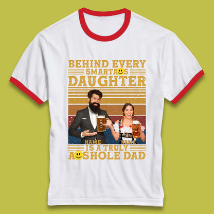 Personalised Truely Asshole Dad Ringer T-Shirt