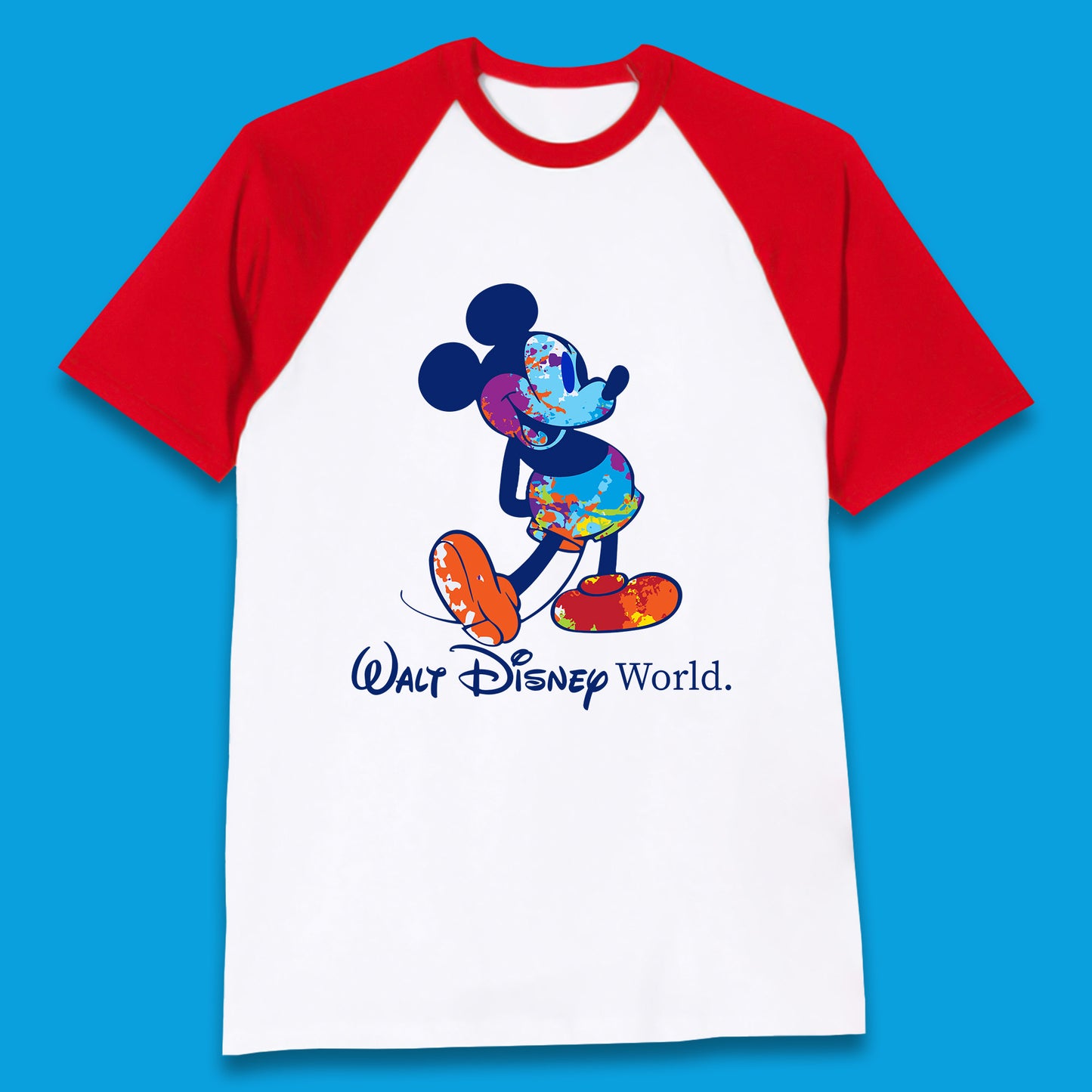 Walt Disnep World Mickey Mouse In Happy Mood Cartoon Character Disneyland Vacation Trip Disney World Baseball T Shirt