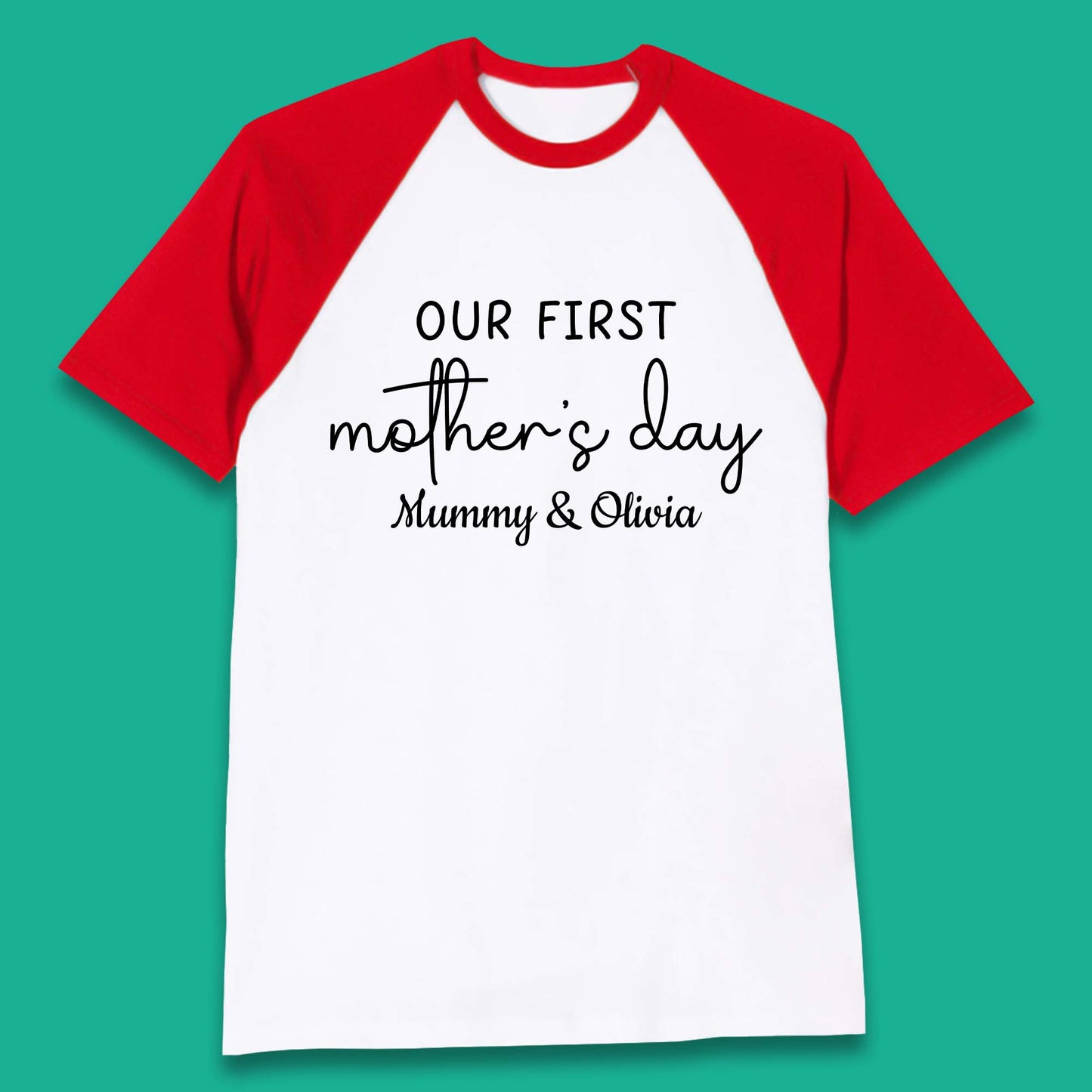 Personalised Our First Mother's Day Baseball T-Shirt