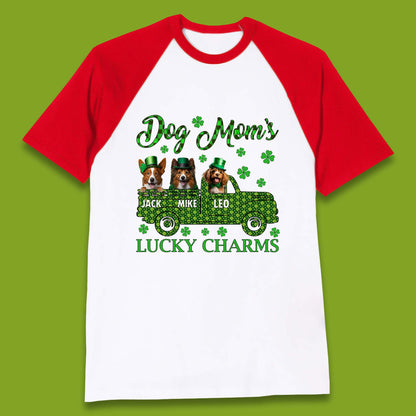 Personalised Dog Mom's Lucky Charms Baseball T-Shirt