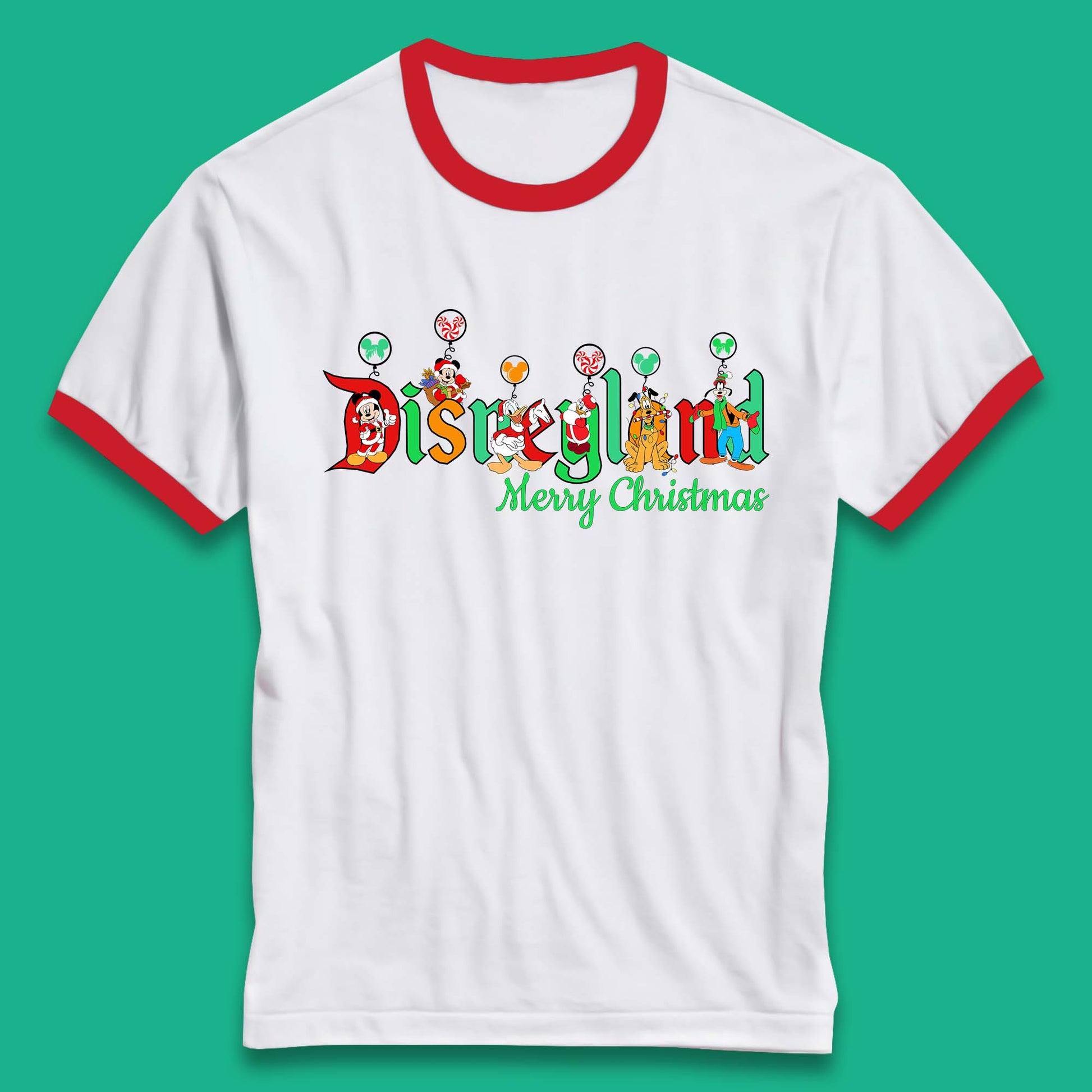 disneyland merry christmas disney mickey and friends ringer t shirt