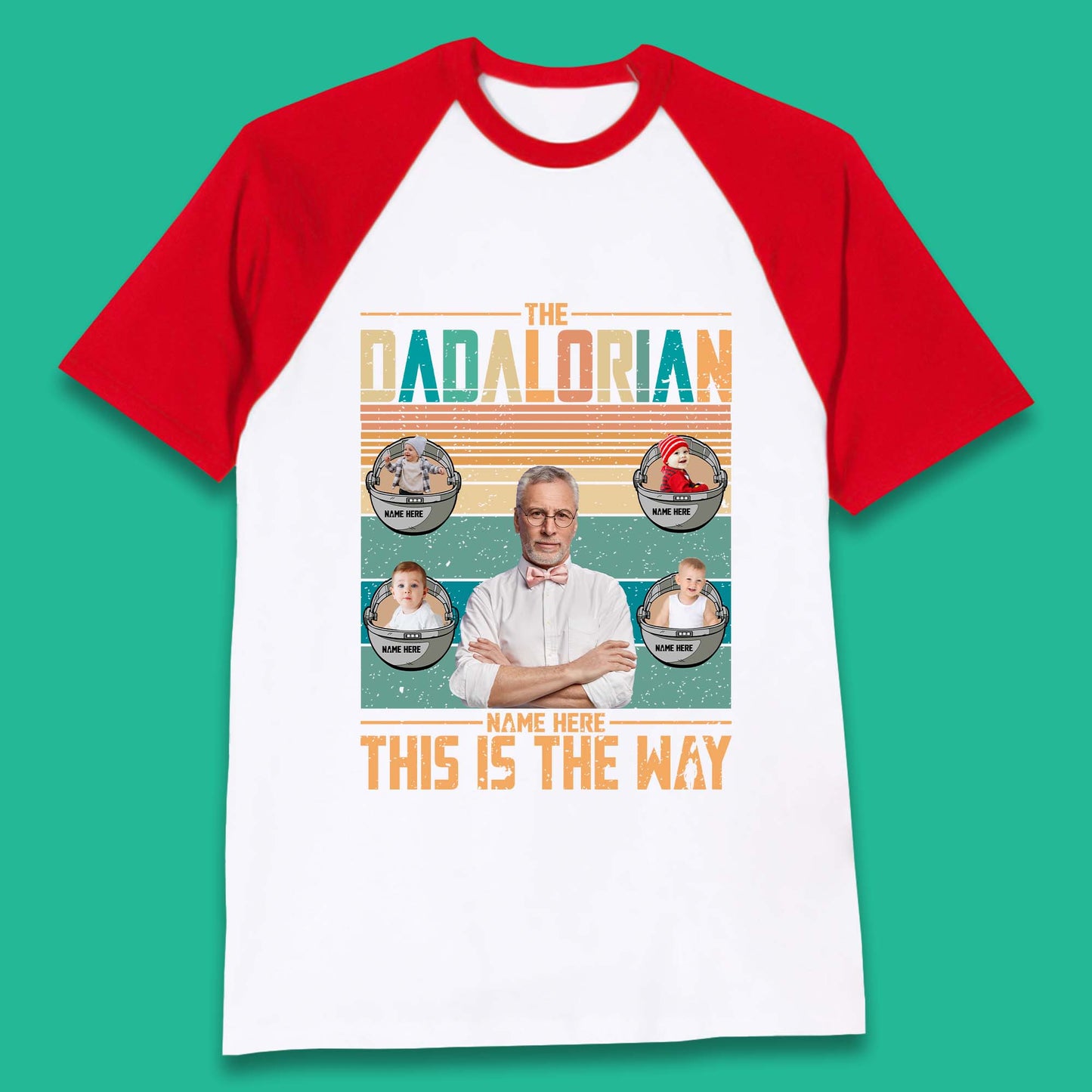 Personalised The Dadalorian Baseball T-Shirt