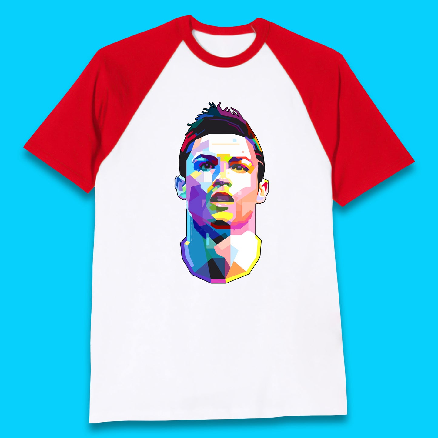 Cristiano Ronaldo Retro Style Portrait Football Player CR7 Portuguese Professional Footballer Soccer Player Sports Champion Baseball T Shirt