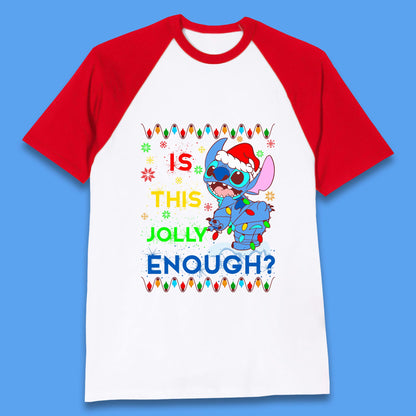 christmas stitch is this jolly enough baseball t shirt