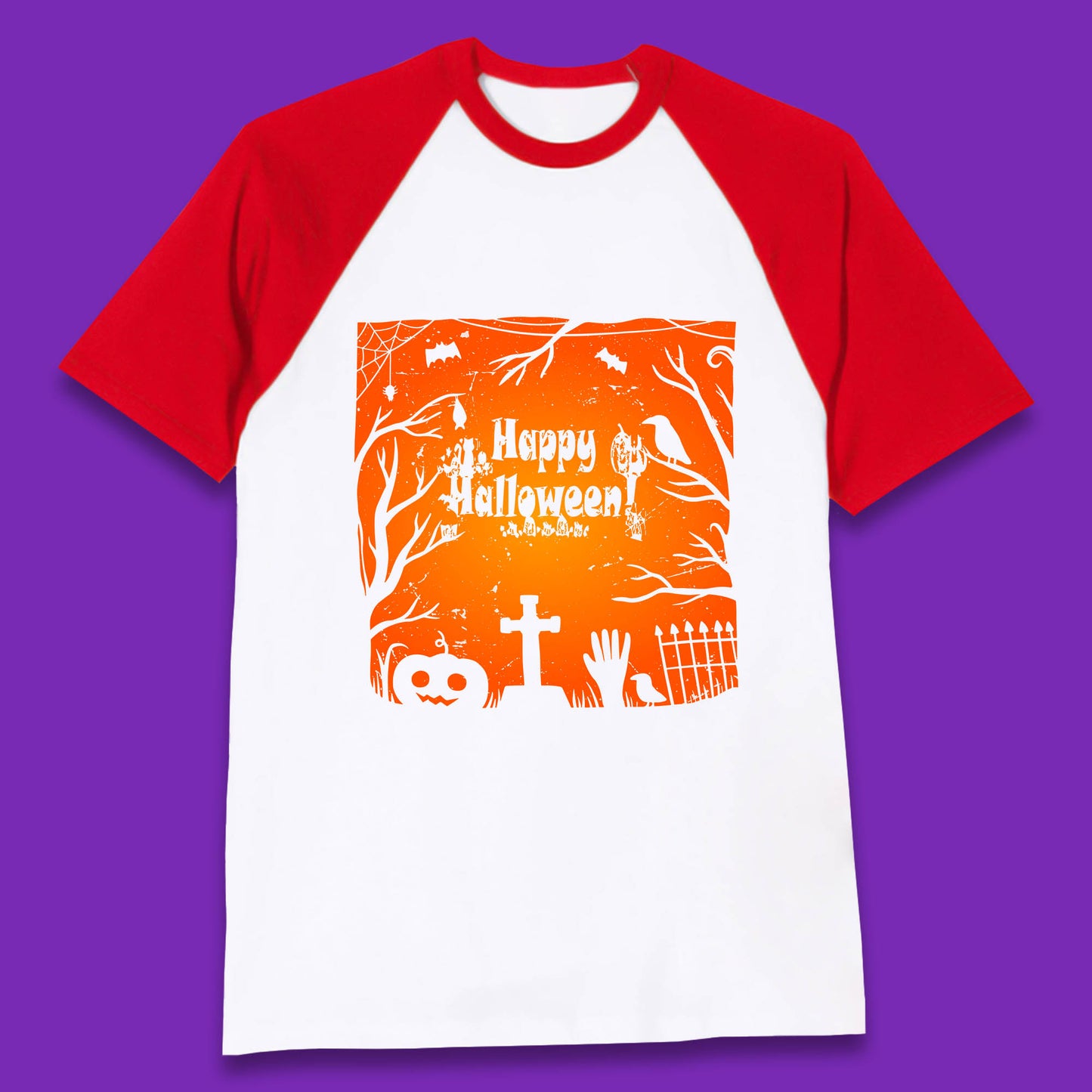 Happy Halloween Witch Hand Cross Sign Scary Pumpin Spooky Terrific Halloween Night Baseball T Shirt