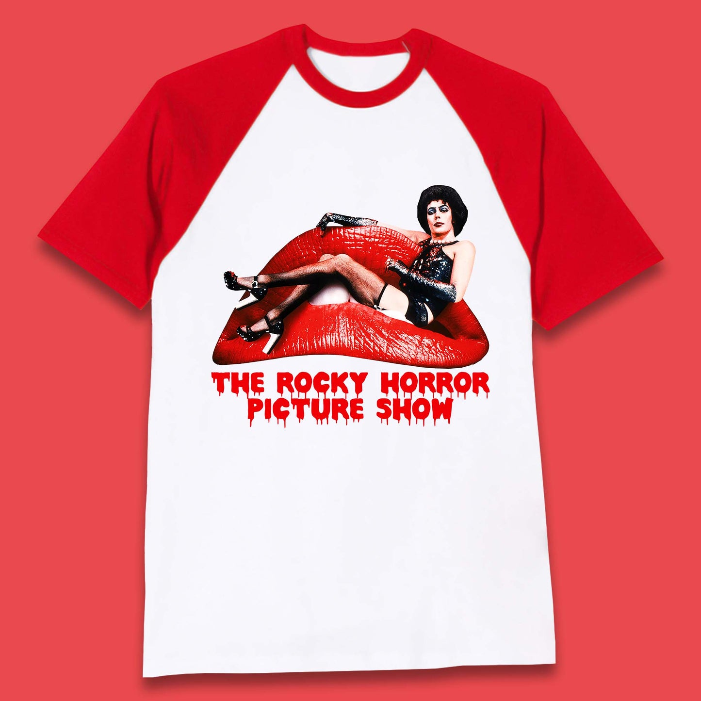 The Rocky Horror Show Halloween Horror Movie Red Lips Baseball T Shirt