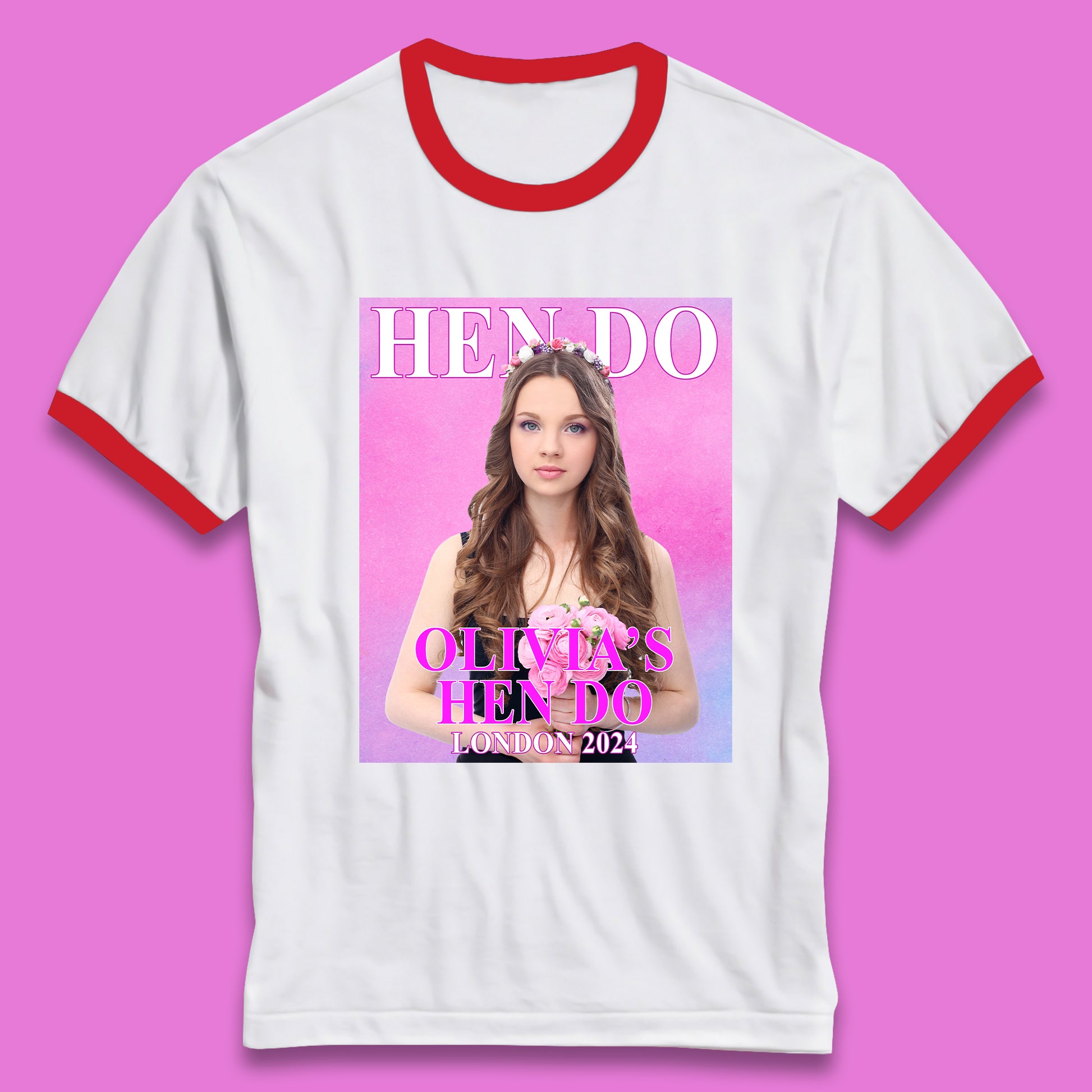 Custom Hen Party Ringer T-Shirt 