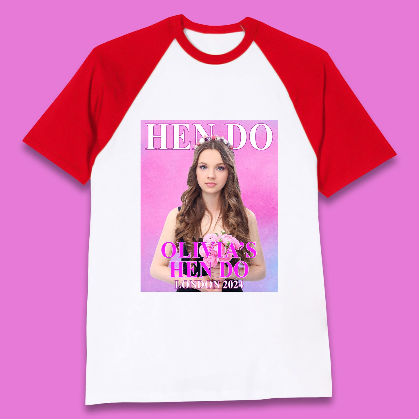 Custom Hen Party Baseball T-Shirt