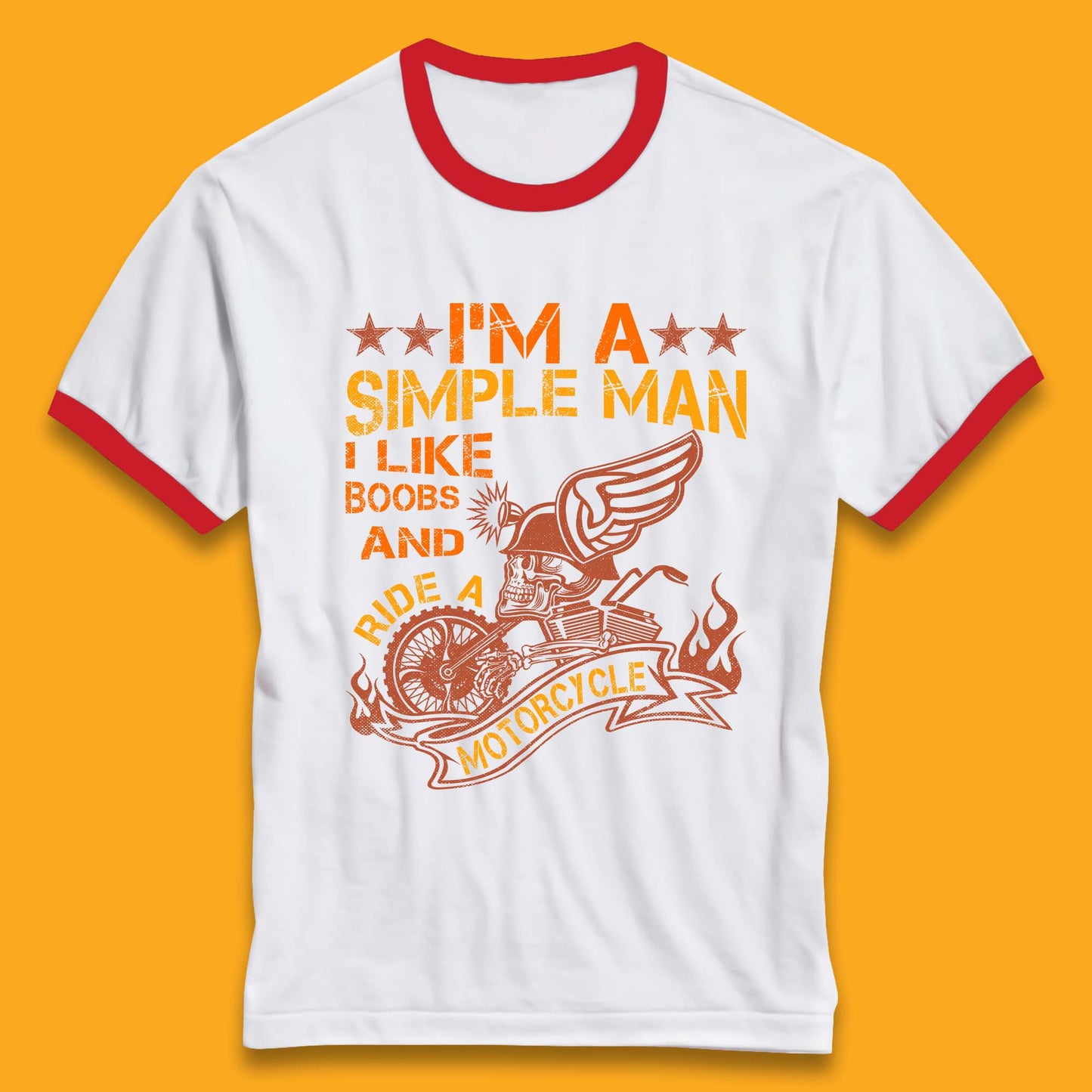 Boobs And Motorcycle Ringer T-Shirt