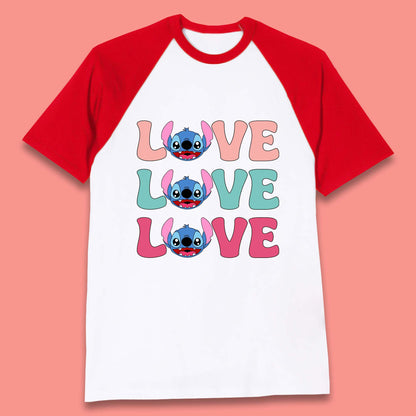 Stitch Love Valentines Baseball T-Shirt