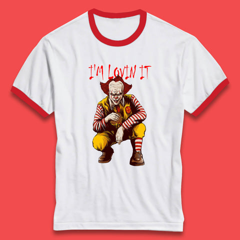 I'm Loven It Pennywise Clown Halloween IT Pennywise Clown Horror Movie Fictional Character Ringer T Shirt