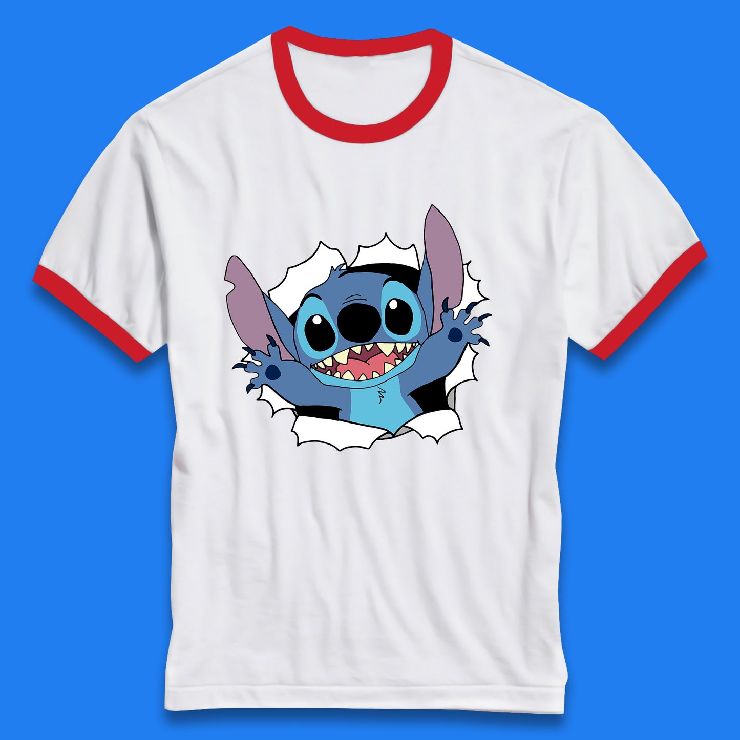 Disney Lilo And Stitch Hello Cartoon Character Ohana Stitch Lover Disneyland Vacation Trip Disney World Ringer T Shirt