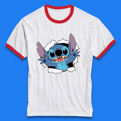 Disney Lilo And Stitch Hello Cartoon Character Ohana Stitch Lover Disneyland Vacation Trip Disney World Ringer T Shirt