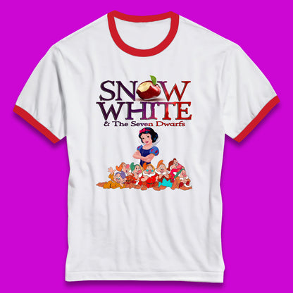 Disney Snow White And The Seven 7 Dwarfs Disney Dwarfs Group Grumpy Sleepy Dopey Doc Sneezy Bashful Happy Disneyland Cartoon Character Ringer T Shirt