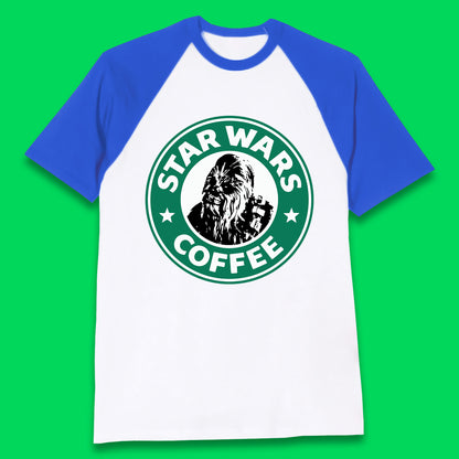 Chewbacca Star Wars Coffee Sci-fi Action Adventure Movie Character Starbucks Coffee Spoof 46th Anniversary Baseball T Shirt