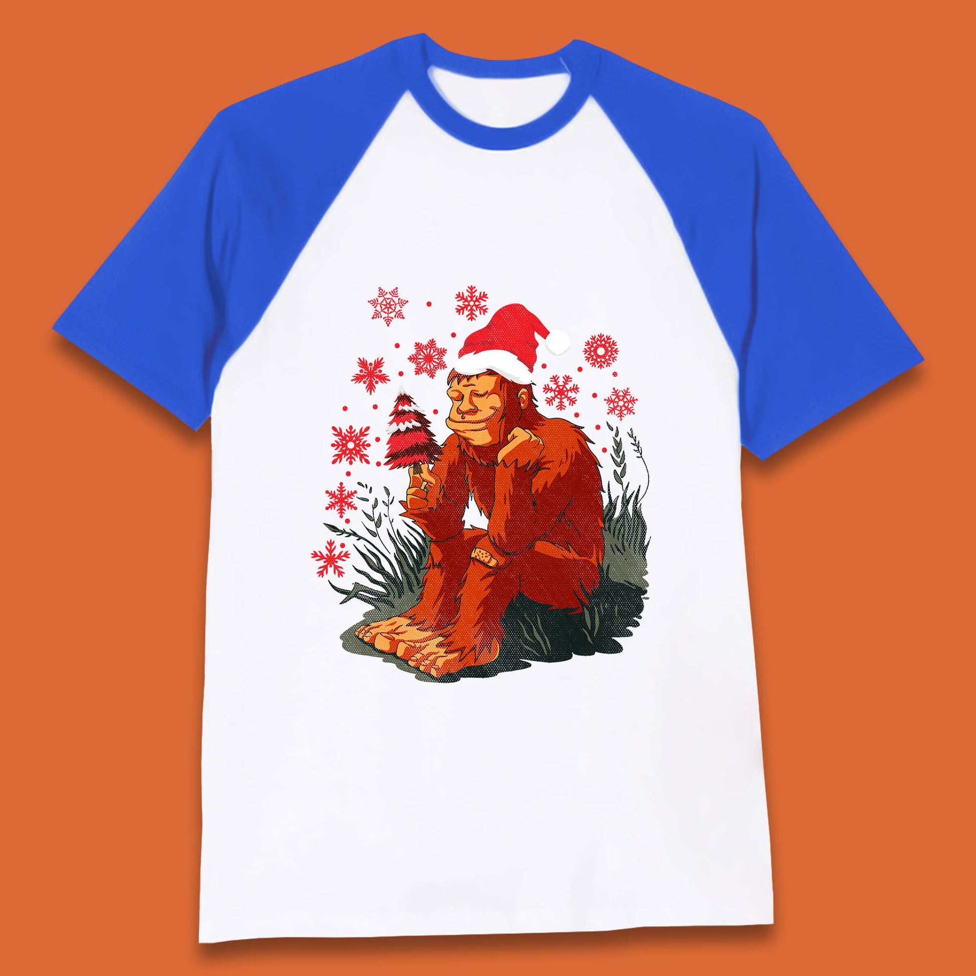 bigfoot christmas tree baseball shirt