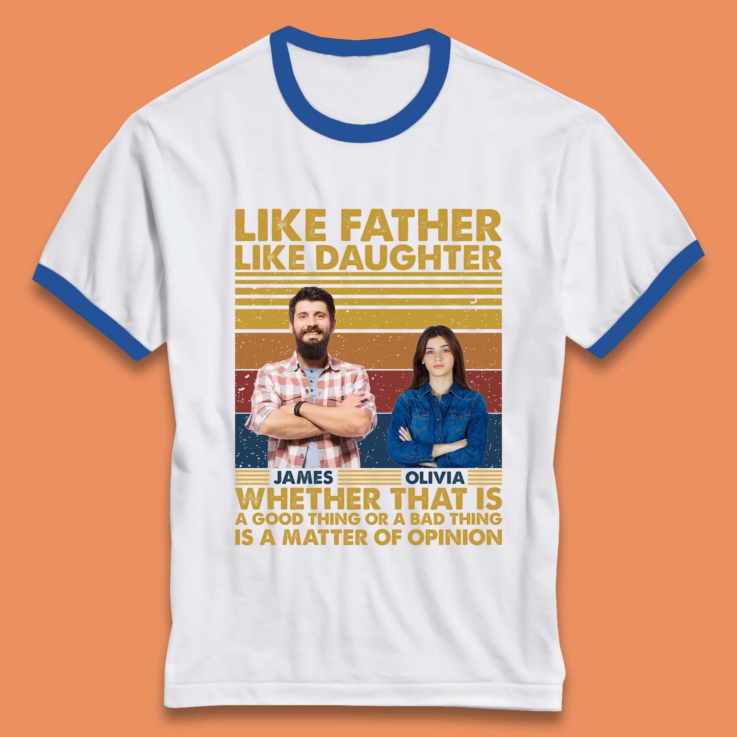 Personalised Like Father Like Daughter Ringer T-Shirt