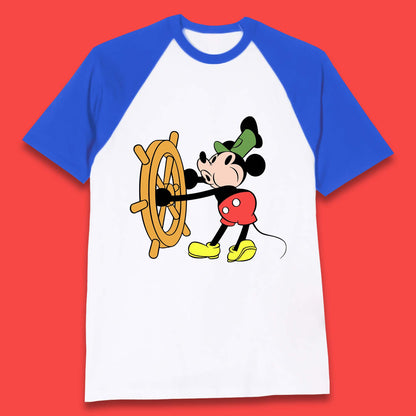 Classic Disney Mickey Mouse Steamboat Willie Disneyland Magic Kingdom Trip Baseball T Shirt