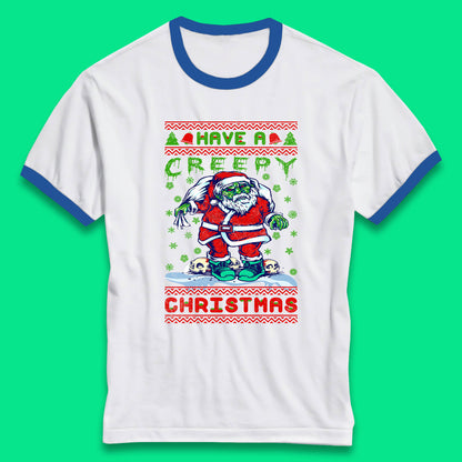 zombie santa claus ringer t shirt