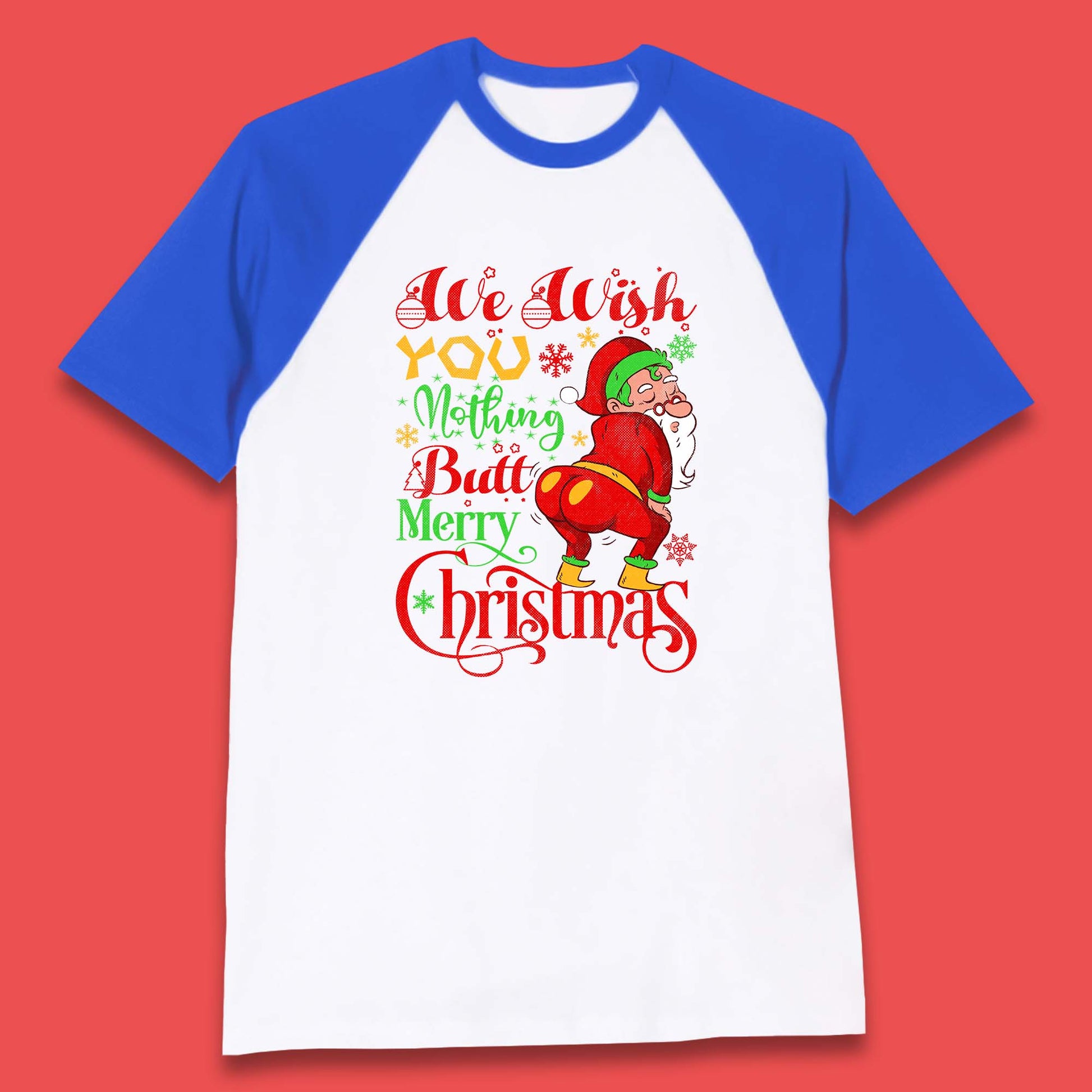 naughty santa christmas baseball t shirt